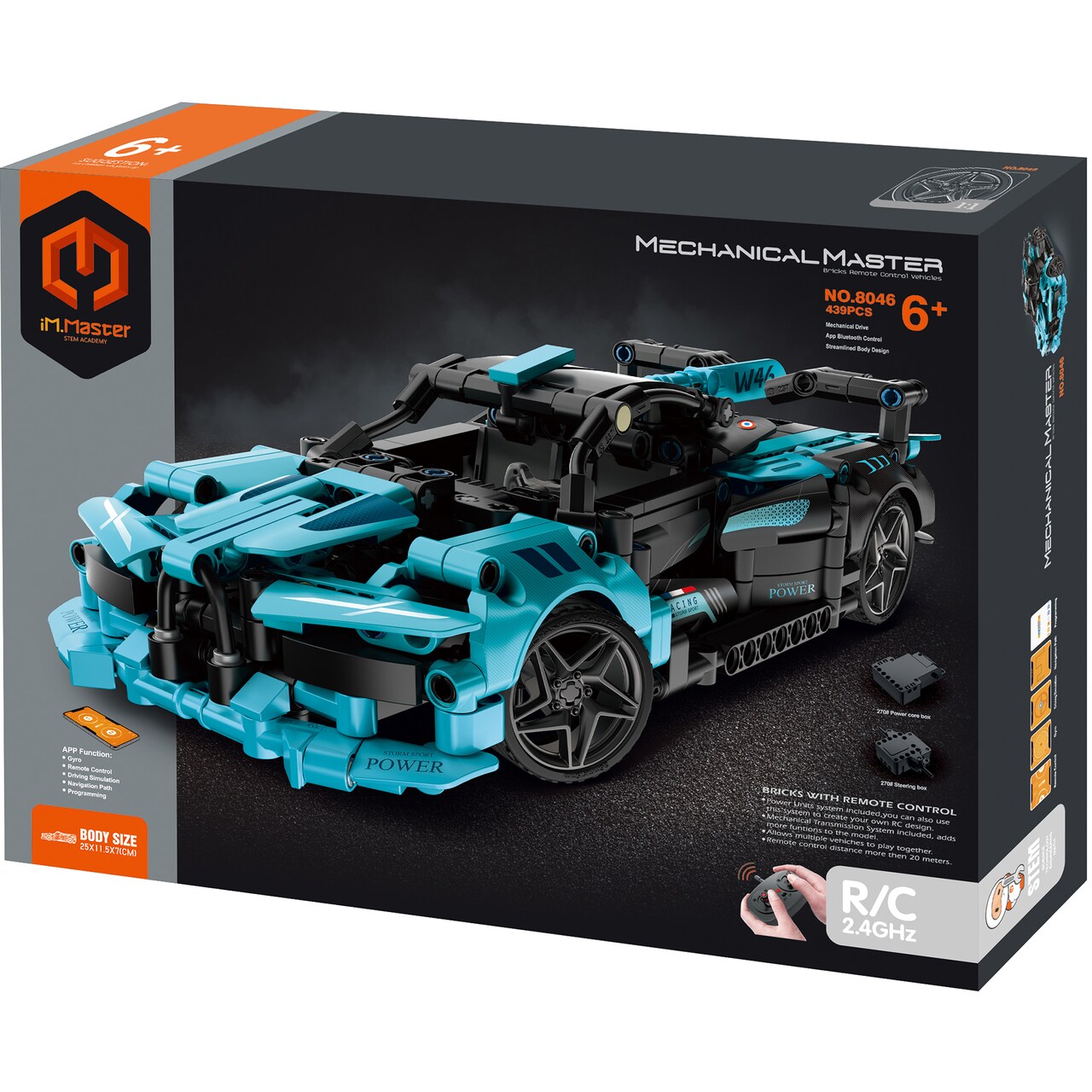 iM.Master STEM Academy: Mechanical Master - R/C Super Car: Blue 439pcs - Bricks Model Vehicle With 2.4G Remote Control, Building Blocks Activity Set
